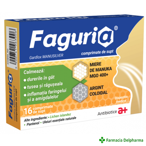 Faguria Gardlox Manusilver x 16 compr. supt, Antibiotice