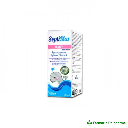 Spray nazal cu apa de mare izotona SeptiMar Baby x 30 ml, Viva Pharma