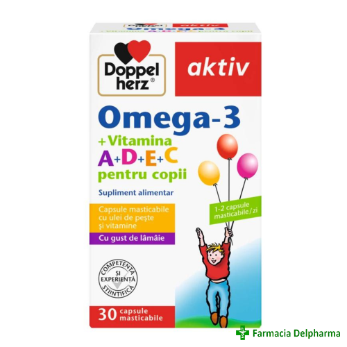 Omega 3 cu vitaminele A+D+E+C pentru copii x 30 caps. mast., Doppelherz