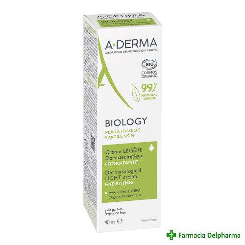Biology crema hidratanta Legere A-Derma x 40 ml, Pierre Fabre