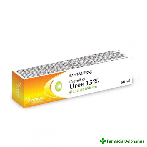 Crema cu uree 15% si ulei de masline Santaderm x 50 ml, Viva Pharma