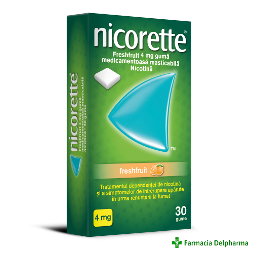Nicorette Freshfruit guma 4 mg x 30 buc., McNeil