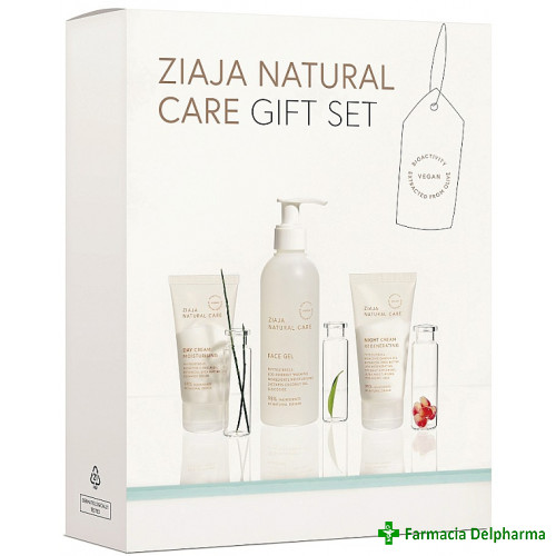 Set Crema de zi x 50 ml + Crema de noapte x 50 ml + Gel de curatare fata x 190 ml (Natural Care) Gift Set, Ziaja