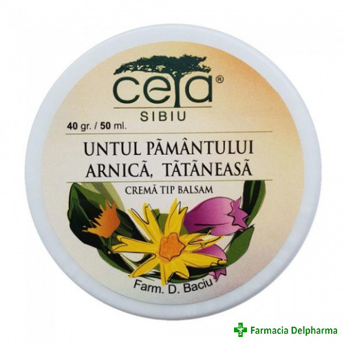 Crema tip balsam cu Untul Pamantului, Arnica si Tataneasa x 40 g, Ceta