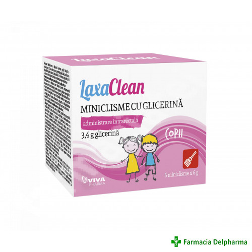 Miniclisme cu glicerina copii LaxaClean x 6 buc., Viva Pharma