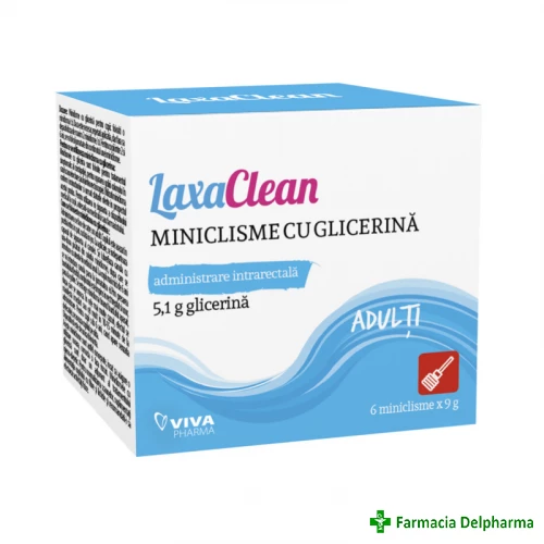 Miniclisme cu glicerina adulti LaxaClean x 6 buc., Viva Pharma