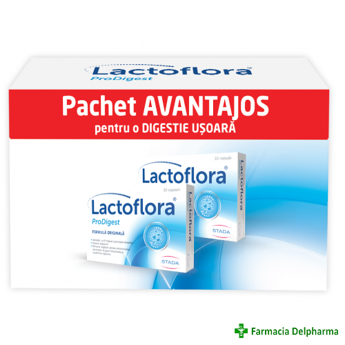 Lactoflora ProDigest pachet 2 cutii x 10 caps., Stada