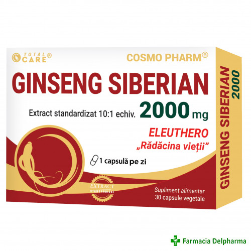 Ginseng Siberian 2000 mg Total Care x 30 caps., Cosmopharm