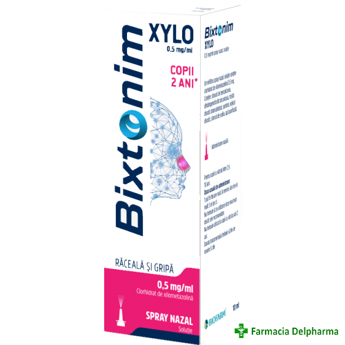 Bixtonim Xylo 0,5 mg/ml spray nazal x 10 ml, Biofarm