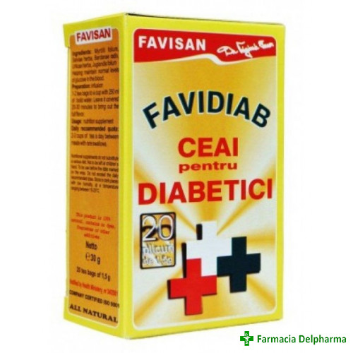 Ceai Favidiab (diabetici) x 20 plicuri, Favisan