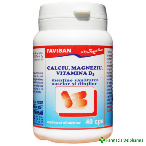 Calciu + magneziu + vitamina d3 x 40 caps.
