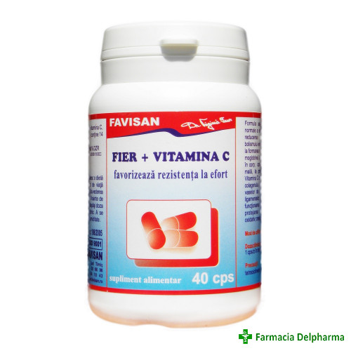 Fier + Vitamina C x 40 caps., Favisan