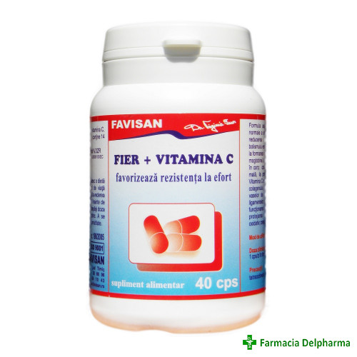 Fier + vitamina c x 40 caps.