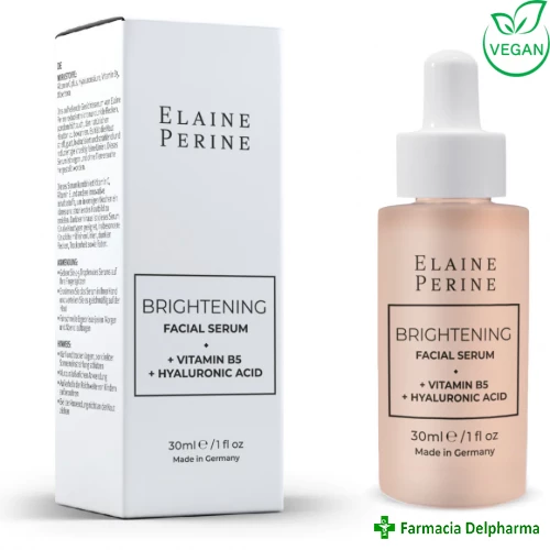 Ser facial cu efect de luminozitate cu Vitamina B5 + Acid Hialuronic x 30 ml, Elaine Perine