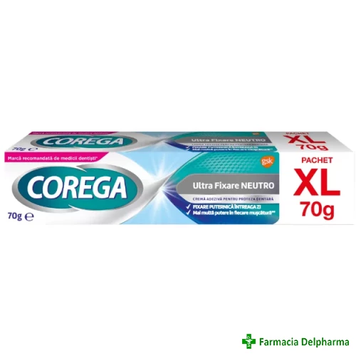 Crema adeziva Corega Ultra Fixare Neutro x 70 g, GSK