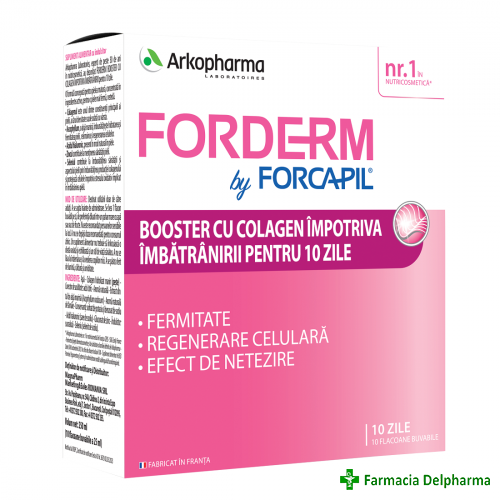 Forcapil Forderm booster cu colagen x 10 flacoane, Arkopharma