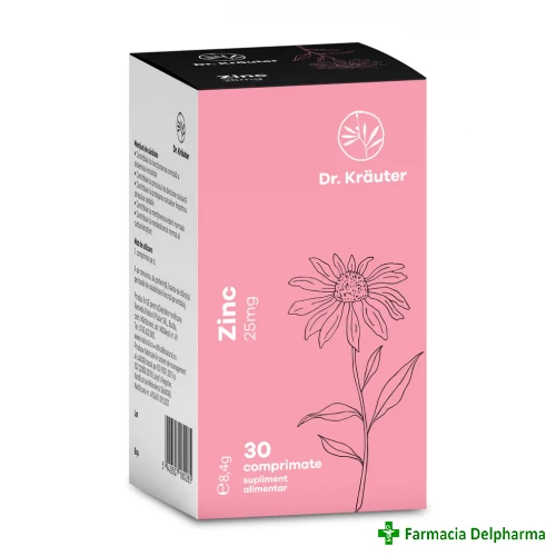 Zinc 25 mg x 30 compr., Dr. Krauter