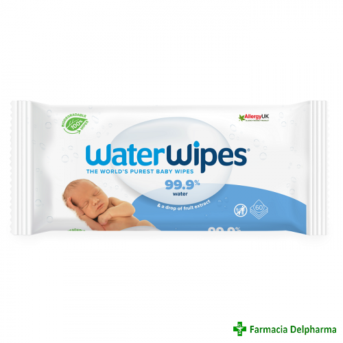 Servetele umede biodegradabile pentru bebelusi x 60 buc., Water Wipes