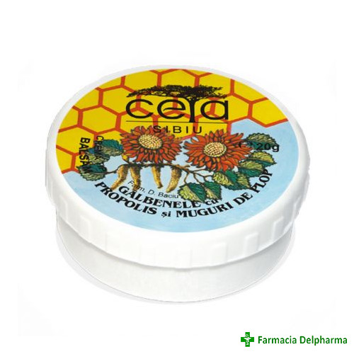 Crema tip balsam cu Galbenele + Propolis + Muguri de Plop x 20 g, Ceta