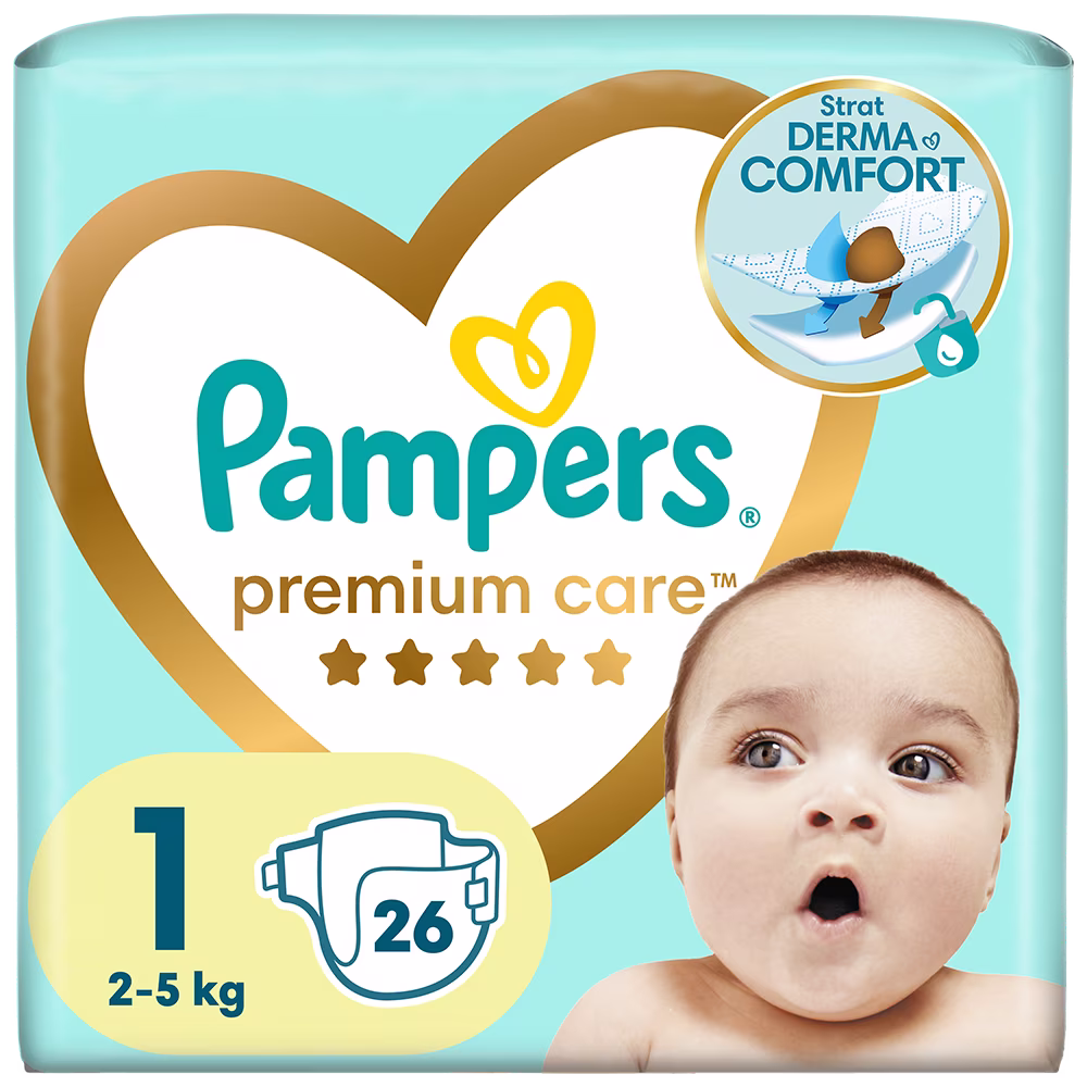 Scutece Pampers Premium Care Nr. 1 2-5 kg x 26 buc.