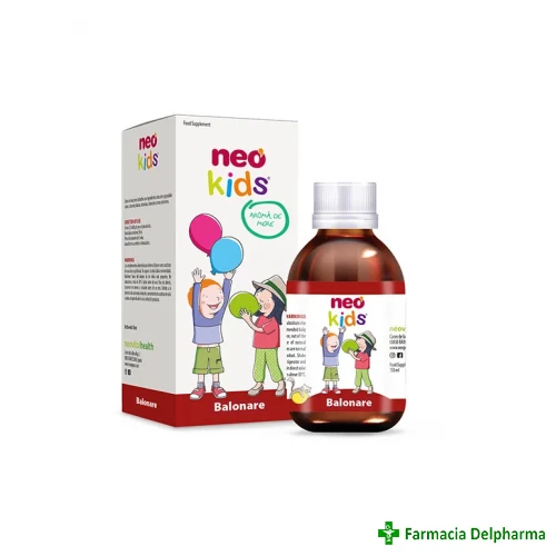 Neo Kids Balonare cu aroma de mere sirop x 150 ml, Neovital Health