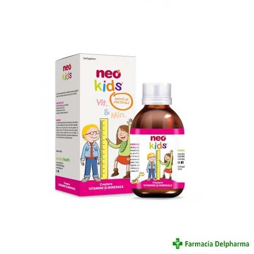 Neo Kids Crestere cu aroma de portocale sirop x 150 ml, Neovital Health