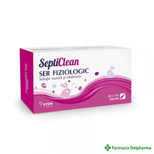 Ser fiziologic SeptiClean 60 monodoze x 5 ml, Viva Pharma