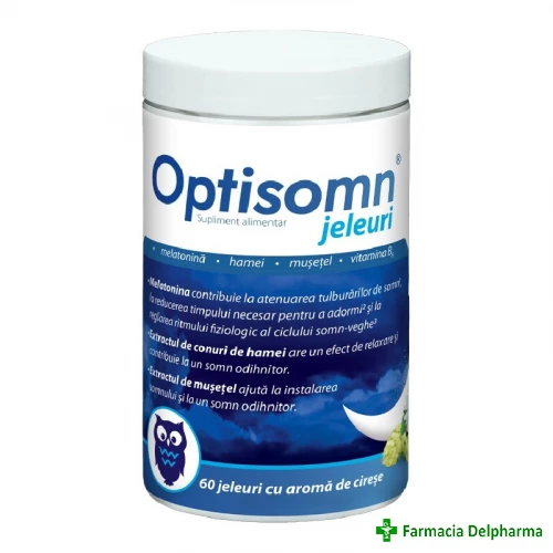 Optisomn jeleuri gumate cu aroma de cirese x 60 buc., Zdrovit