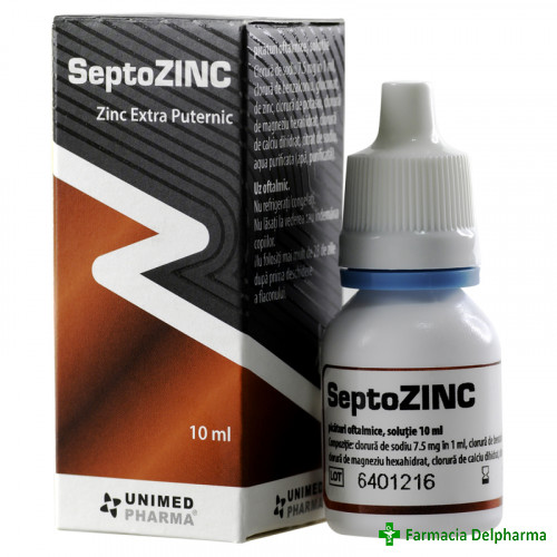 SeptoZINC picaturi oftalmice solutie x 10 ml, Unimed Pharma
