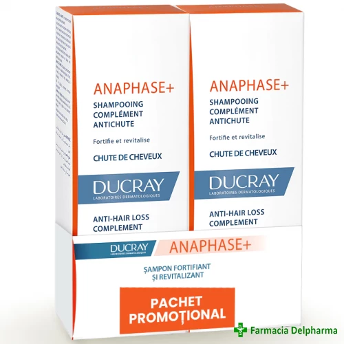 Anaphase+ sampon fortifiant anti cadere Ducray x 200 ml 1+1 pachet promotional, Pierre Fabre