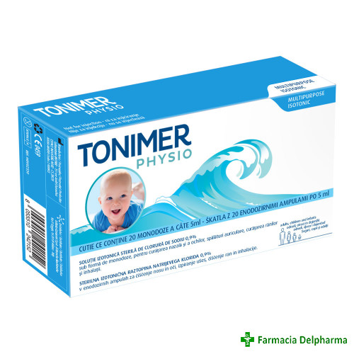 Tonimer Physio solutie izotonica sterila 0.9% 20 monodoze x 5 ml, Istituto Ganassini
