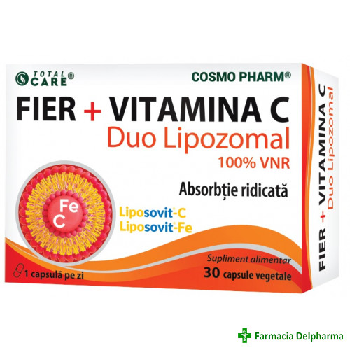 Fier + Vitamina C Duo lipozomal x 30 caps., Cosmopharm