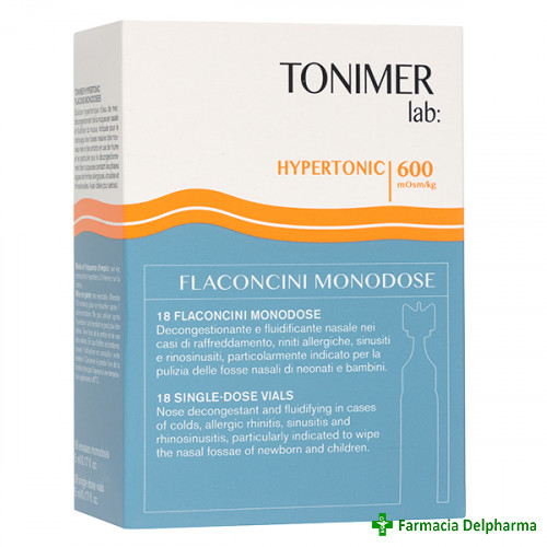 Tonimer Lab Hypertonic Apa de mare 600 mOsm/Kg 18 flacoane x 5 ml, Istituto Ganassini