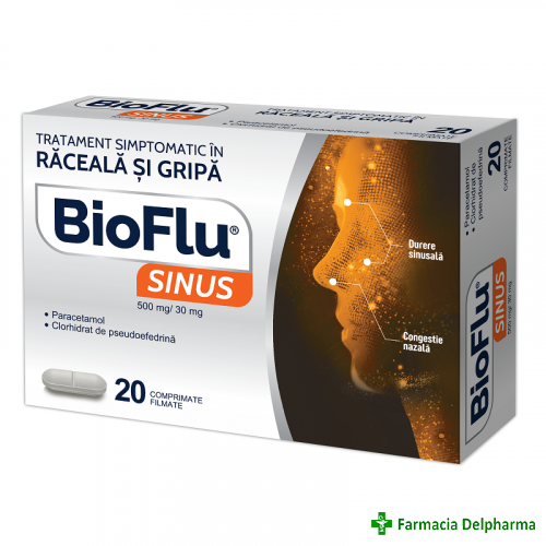 BioFlu Sinus 500 mg/30 mg x 20 compr. film., Biofarm