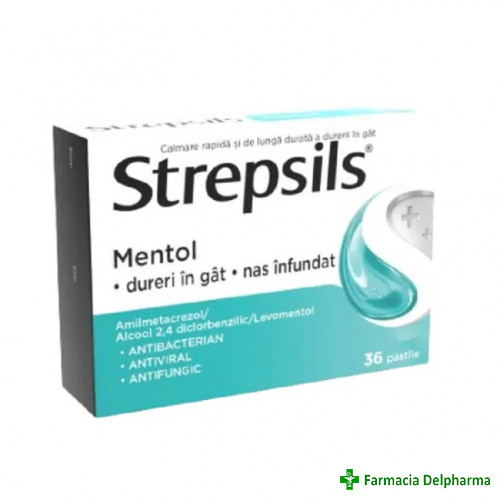 Strepsils Mentol x 36 pastile, Reckitt