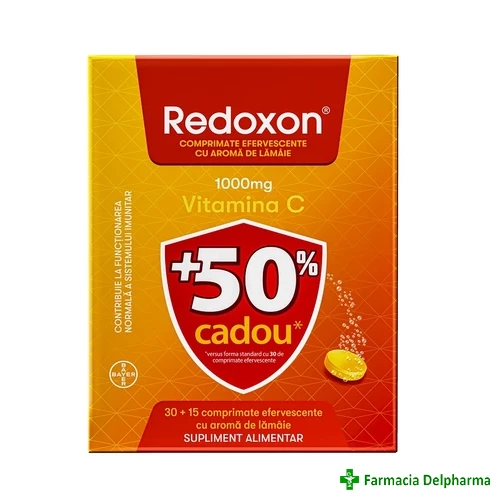 Redoxon Vitamina C 1000 mg aroma lamaie x (30 + 15) compr. eff., Bayer