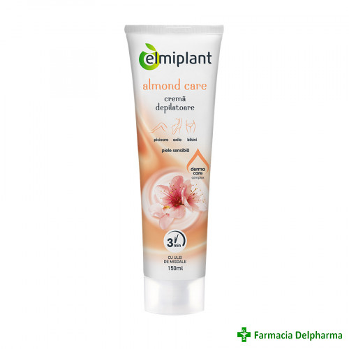 Crema depilatoare piele sensibila Almond Care x 150 ml, Elmiplant