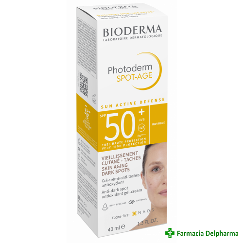 Photoderm Spot-Age gel-crema cu efect antioxidant impotriva petelor brune SPF 50+ x 40 ml, Bioderma