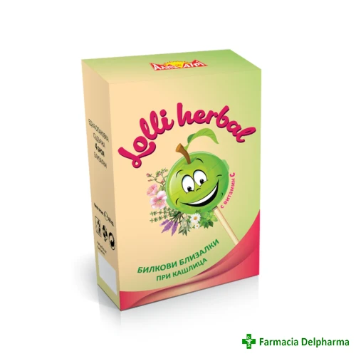 Acadele din plante pentru tuse Lolli Herbal x 4 buc., Alpi