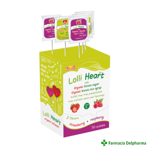 Acadele in forma de inima Lolli Heart x 50 buc., Alpi