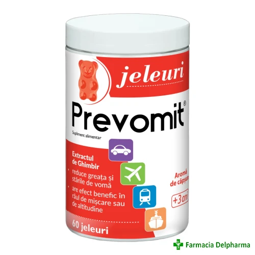 Prevomit jeleuri 3 ani+ aroma capsuni x 60 buc., Zdrovit