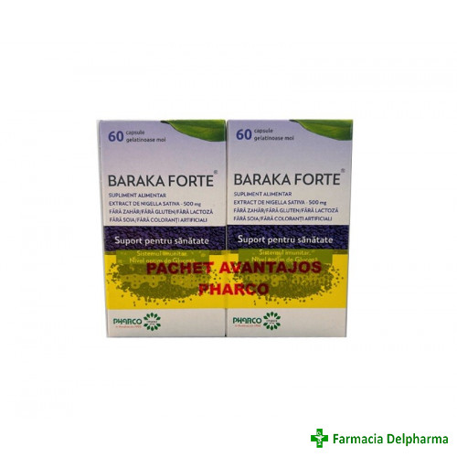 Baraka Forte 500 mg x 60 caps. pachet avantajos, Pharco