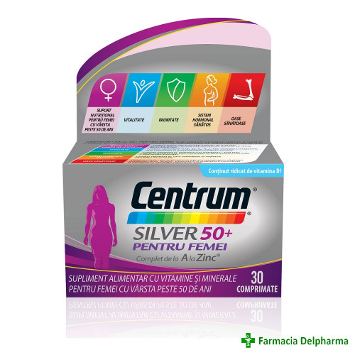 Centrum Silver 50+ pentru femei x 30 compr., GSK