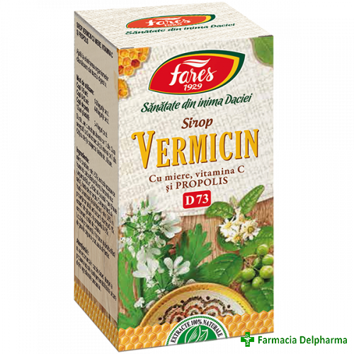 Vermicin cu Miere Vitamina C si Propolis D73 x 100 ml, Fares