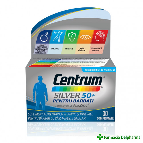 Centrum Silver 50+ pentru barbati x 30 compr., GSK