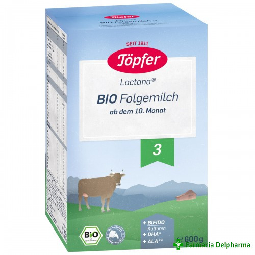 Lapte Topfer Bio 3 x 600 g, Topfer