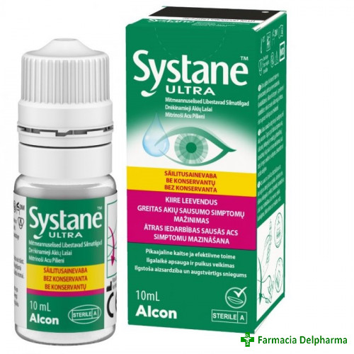 Systane ultra picaturi oftalmice fara conservanti x 10 ml