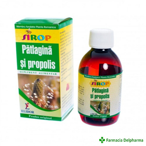 Sirop Patlagina + Propolis x 200 ml, Elidor