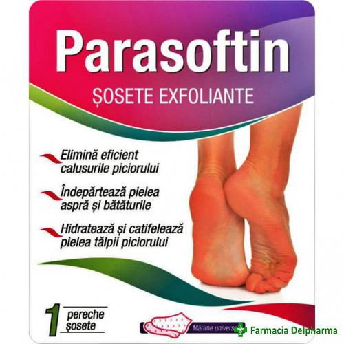 Sosete exfoliante Parasoftin x 1 pereche, Zdrovit