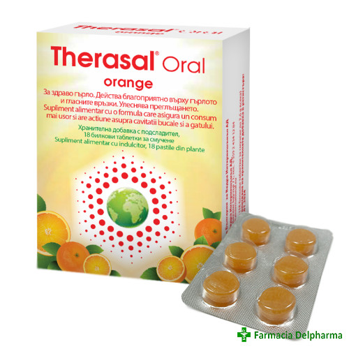 Therasal oral orange fara zahar x 18 pastile